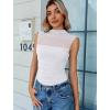 imageAvidlove Womens Mock Neck Mesh Bodysuit Ruched Tank Body Suits Top Sheer One Piece Going Out Tops Classy OutfitsWhite