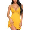 imageAvidlove Women Lingerie Sexy Chemise Nightie Lace Babydoll V Neck Sleepwear Slip Dress Yellow Large