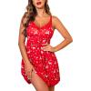 imageAvidlove Women Sexy Sleepwear Lace Chemise Nightgown Full Slip Babydoll SleepwearZchristmas Red