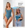 imageAvidlove Body Suits for Womens Sexy Bodysuit Tank Top Thong Body Suit Seamless Double Lined Going Out TopsGreen Blue