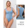 imageAvidlove Body Suits for Womens Sexy Bodysuit Tank Top Thong Body Suit Seamless Double Lined Going Out TopsLight Blue