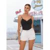 imageAvidlove Body Suits for Womens Sexy Ruched V Neck Thong Bodysuit Backless Sleeveless Double Lined Cami Body Suit TopBlack