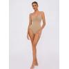 imageAvidlove Body Suits for Womens Sexy Ruched V Neck Thong Bodysuit Backless Sleeveless Double Lined Cami Body Suit TopChampagne