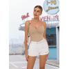 imageAvidlove Body Suits for Womens Sexy Ruched V Neck Thong Bodysuit Backless Sleeveless Double Lined Cami Body Suit TopChampagne