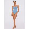 imageAvidlove Body Suits for Womens Sexy Ruched V Neck Thong Bodysuit Backless Sleeveless Double Lined Cami Body Suit TopLight Blue