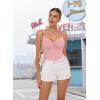 imageAvidlove Body Suits for Womens Sexy Ruched V Neck Thong Bodysuit Backless Sleeveless Double Lined Cami Body Suit TopLight Pink