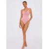 imageAvidlove Body Suits for Womens Sexy Ruched V Neck Thong Bodysuit Backless Sleeveless Double Lined Cami Body Suit TopLight Pink