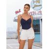 imageAvidlove Body Suits for Womens Sexy Ruched V Neck Thong Bodysuit Backless Sleeveless Double Lined Cami Body Suit TopNavy Blue