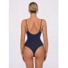 imageAvidlove Body Suits for Womens Sexy Ruched V Neck Thong Bodysuit Backless Sleeveless Double Lined Cami Body Suit TopNavy Blue