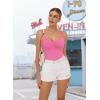imageAvidlove Body Suits for Womens Sexy Ruched V Neck Thong Bodysuit Backless Sleeveless Double Lined Cami Body Suit TopPink