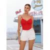 imageAvidlove Body Suits for Womens Sexy Ruched V Neck Thong Bodysuit Backless Sleeveless Double Lined Cami Body Suit TopRed