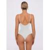 imageAvidlove Body Suits for Womens Sexy Ruched V Neck Thong Bodysuit Backless Sleeveless Double Lined Cami Body Suit TopWhite