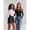 imageAvidlove Bodysuits for Women Long Sleeve Crew Neck Body Suit One Piece Sheer Leotard Twist Knot Going Out TopsBlack