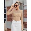 imageAvidlove Bodysuits for Women Long Sleeve Crew Neck Body Suit One Piece Sheer Leotard Twist Knot Going Out TopsNude