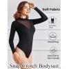 imageAvidlove Bodysuits for Women Long Sleeve Going Out Tops Mock Turtleneck Body Suits Double Lined Leotard ShirtsBlack