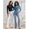 imageAvidlove Bodysuits for Women Long Sleeve Going Out Tops Mock Turtleneck Body Suits Double Lined Leotard ShirtsCottage Blue