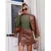 imageAvidlove Bodysuits for Women Long Sleeve Going Out Tops Mock Turtleneck Body Suits Double Lined Leotard ShirtsDark Olive Green