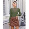 imageAvidlove Bodysuits for Women Long Sleeve Going Out Tops Mock Turtleneck Body Suits Double Lined Leotard ShirtsDark Olive Green