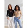 imageAvidlove Bodysuits for Women Long Sleeve Going Out Tops Mock Turtleneck Body Suits Double Lined Leotard ShirtsNude