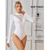 imageAvidlove Bodysuits for Women Long Sleeve Going Out Tops Mock Turtleneck Body Suits Double Lined Leotard ShirtsWhite