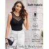 imageAvidlove Bodysuits for Women Summer Tops Mesh Crew Neck Leotards Shirts Sleeveless Going Out Bodysuit TopsBlack