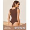 imageAvidlove Bodysuits for Women Summer Tops Mesh Crew Neck Leotards Shirts Sleeveless Going Out Bodysuit TopsBrown