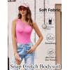 imageAvidlove Bodysuits for Women Summer Tops Mesh Crew Neck Leotards Shirts Sleeveless Going Out Bodysuit TopsHot Pink