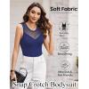 imageAvidlove Bodysuits for Women Summer Tops Mesh Crew Neck Leotards Shirts Sleeveless Going Out Bodysuit TopsNavy Blue