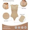 imageAvidlove Bodysuits for Women Summer Tops Mesh Crew Neck Leotards Shirts Sleeveless Going Out Bodysuit TopsTan