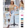 imageAvidlove Bodysuits for Women Summer Tops Mesh Crew Neck Leotards Shirts Sleeveless Going Out Bodysuit TopsTan