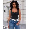 imageAvidlove Bodysuits for Women Sweetheart Neck Ruched Body Suit Seamless Double Lined Tank Top SlimmingBlack