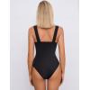 imageAvidlove Bodysuits for Women Sweetheart Neck Ruched Body Suit Seamless Double Lined Tank Top SlimmingBlack