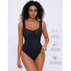 imageAvidlove Bodysuits for Women Sweetheart Neck Ruched Body Suit Seamless Double Lined Tank Top SlimmingBlack