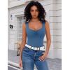 imageAvidlove Bodysuits for Women Sweetheart Neck Ruched Body Suit Seamless Double Lined Tank Top SlimmingDark Blue