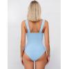 imageAvidlove Bodysuits for Women Sweetheart Neck Ruched Body Suit Seamless Double Lined Tank Top SlimmingLight Blue