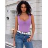 imageAvidlove Bodysuits for Women Sweetheart Neck Ruched Body Suit Seamless Double Lined Tank Top SlimmingLilac