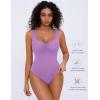 imageAvidlove Bodysuits for Women Sweetheart Neck Ruched Body Suit Seamless Double Lined Tank Top SlimmingLilac
