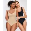 imageAvidlove Bodysuits for Women Sweetheart Neck Ruched Body Suit Seamless Double Lined Tank Top SlimmingNude
