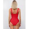 imageAvidlove Bodysuits for Women Sweetheart Neck Ruched Body Suit Seamless Double Lined Tank Top SlimmingRed
