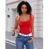 imageAvidlove Bodysuits for Women Sweetheart Neck Ruched Body Suit Seamless Double Lined Tank Top SlimmingRed