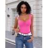 imageAvidlove Bodysuits for Women Sweetheart Neck Ruched Body Suit Seamless Double Lined Tank Top SlimmingRose Red