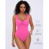 imageAvidlove Bodysuits for Women Sweetheart Neck Ruched Body Suit Seamless Double Lined Tank Top SlimmingRose Red