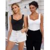imageAvidlove Bodysuits for Women Sweetheart Neck Ruched Body Suit Seamless Double Lined Tank Top SlimmingWhite