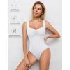 imageAvidlove Bodysuits for Women Sweetheart Neck Ruched Body Suit Seamless Double Lined Tank Top SlimmingWhite