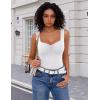imageAvidlove Bodysuits for Women Sweetheart Neck Ruched Body Suit Seamless Double Lined Tank Top SlimmingWhite