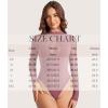 imageAvidlove Long Sleeve Bodysuits for Women Mesh Bodysuit Top Mock Neck Thong Body Suit Going Out TopsPurple Red