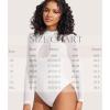 imageAvidlove Long Sleeve Bodysuits for Women Mesh Bodysuit Top Mock Neck Thong Body Suit Going Out TopsWhite