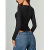 imageAvidlove Long Sleeve Bodysuits for Women Sexy Cutout Plunge Deep V Neck Thong Bodysuit Double Line Going Out Tops ORingBlack