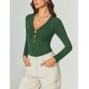 imageAvidlove Long Sleeve Bodysuits for Women Sexy Cutout Plunge Deep V Neck Thong Bodysuit Double Line Going Out Tops ORingGreen