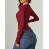 imageAvidlove Long Sleeve Bodysuits for Women Sexy Cutout Plunge Deep V Neck Thong Bodysuit Double Line Going Out Tops ORingWine Red